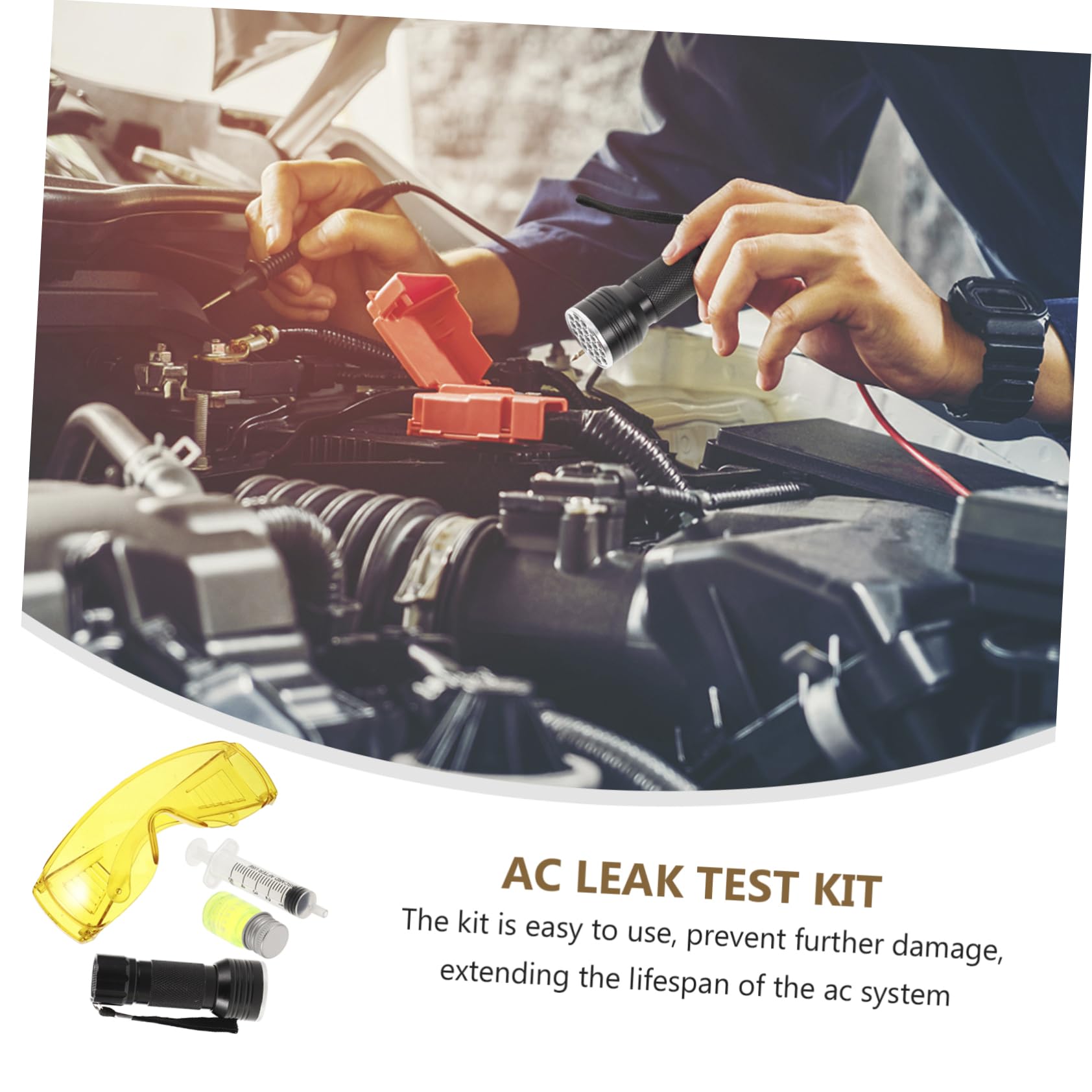 Anneome 1 Set di Occhiali per Rilevatori di Perdite per Strumenti di Rilevamento Perdite Aria Condizionata Auto di Sicurezza