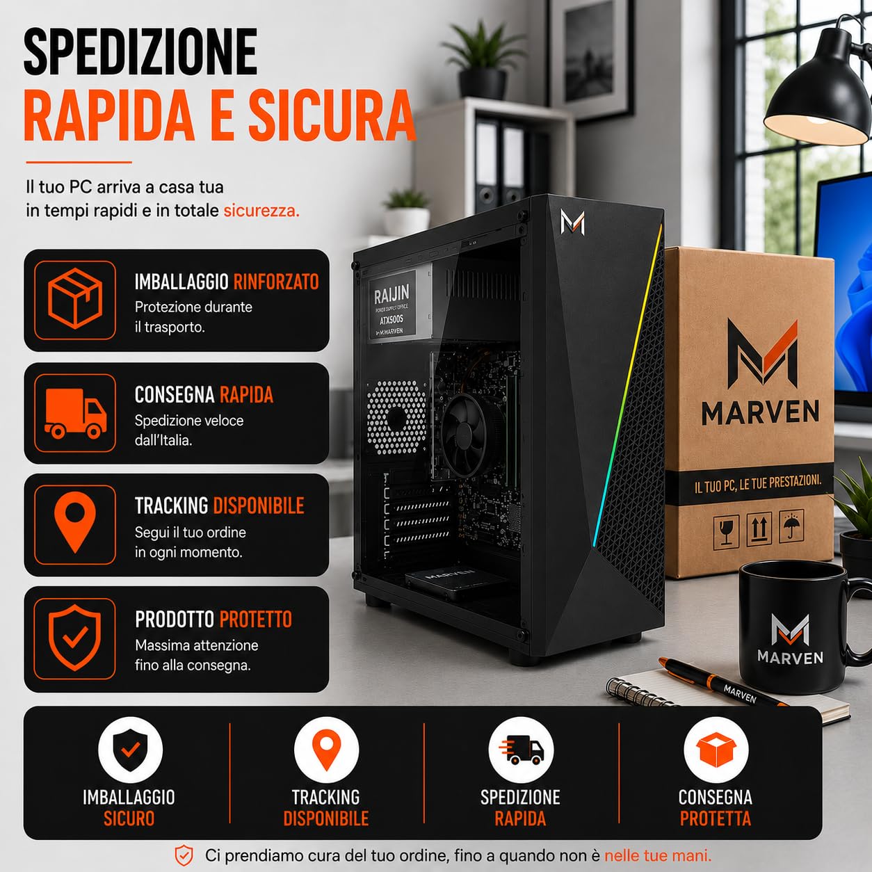 Computer Ufficio Professionale Pc Fisso Completo Nuovo con Intel Core i5 16 GB RAM - 240 GB SSD + 500 GB HDD, Wifi Windows 11 Pro Computer Fisso Pronto all'uso - PC Desktop All in One + Office