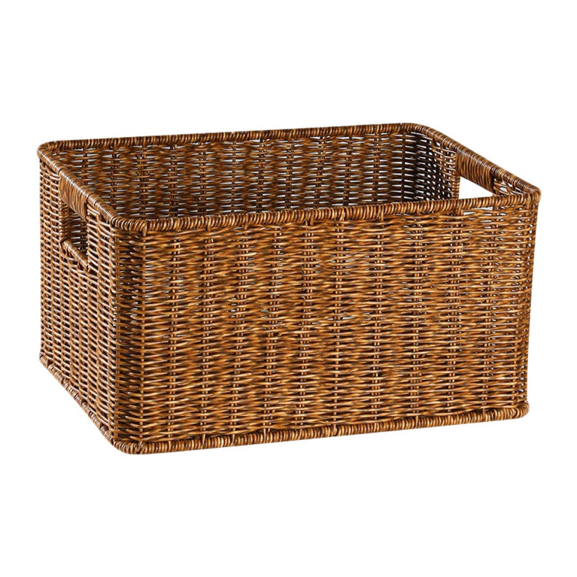 Amazon.co.jp: MJKQ9 収納ボックス 籐製バスケット 38*26*24cm 蓋付き