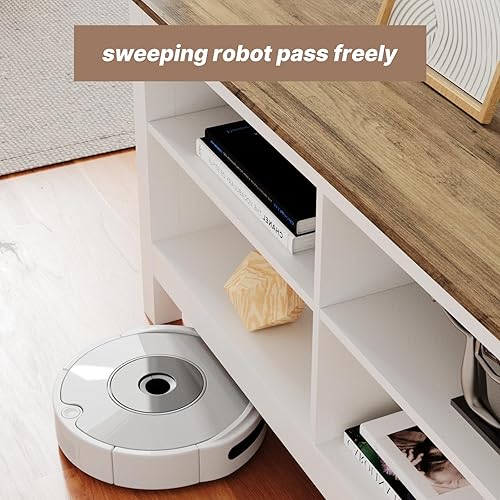 Miniatura 4 de Soporte de TV con 6 compartimientos para televisores de hasta 80 pulgadas (70 pulgadas, blanco)