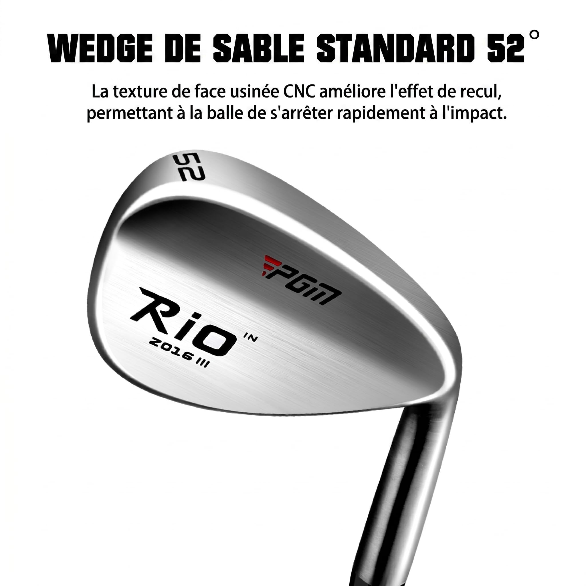 PGM Ensemble complet de clubs de golf pour homme - 12 pièces - 3 bois (n°1, 3, 5), 1 hybride (n°4H), 6 fers (n°5, 6, 7, 8, 9, PW), 1 sand wedge (52°), 1 putter - Sac de golf avec support - Tête de