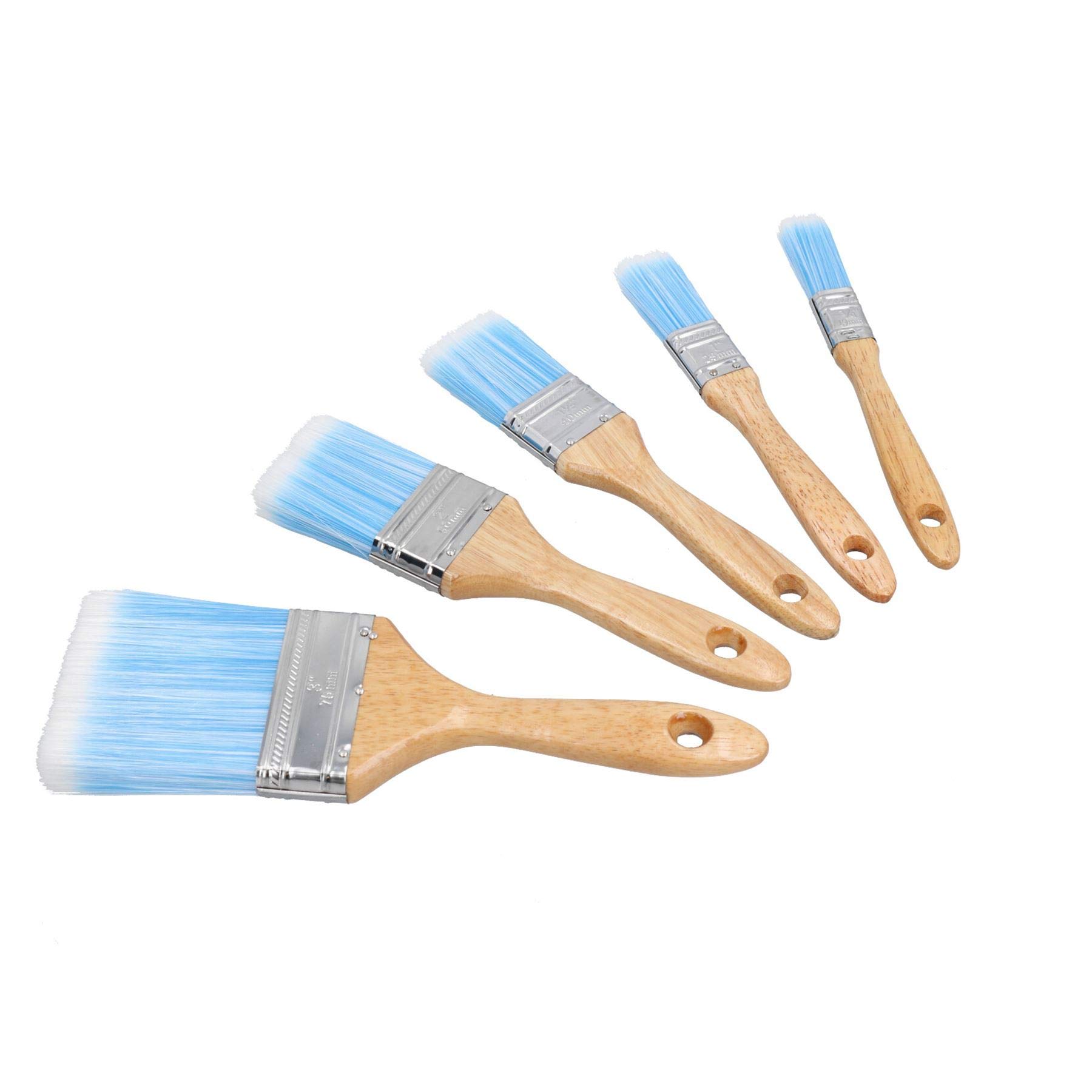 5pc Synthetic Paint Painting Brush Set Decorating 19mm – 75mm Width Brushes