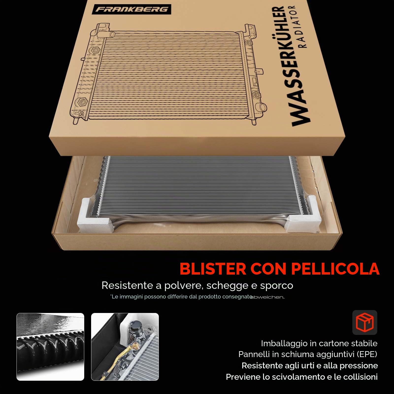 Frankberg Radiatore scambiatore di calore dell'acqua scambiatore di | Compatibile con: Serie 3 Compatta E36, Serie 3 Touring E36, Serie 3 E36, Serie 3 Cabrio E36, Serie 3 Coupé E36