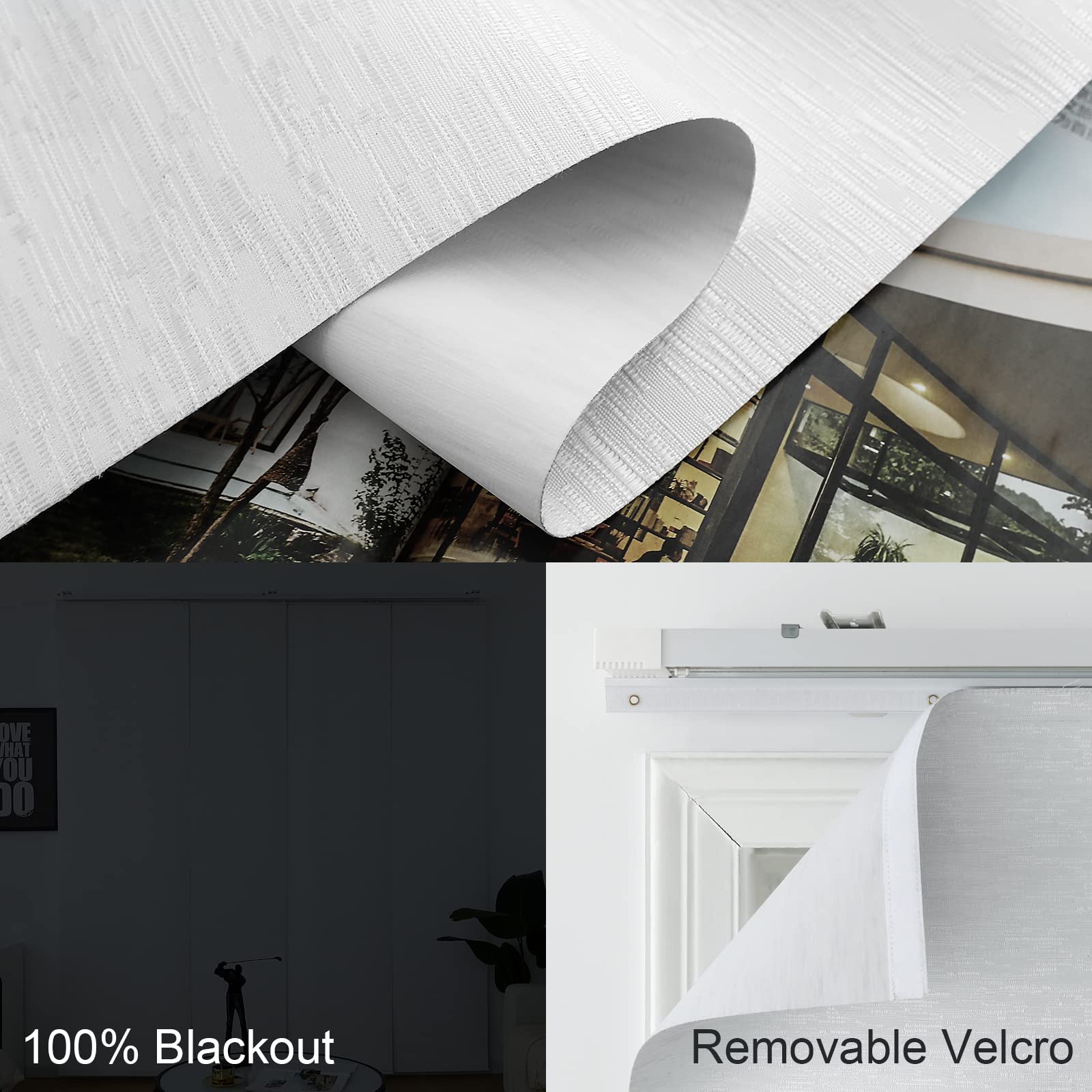 Yoolax Costom smart panel track blinds,motorized sliding panel blinds