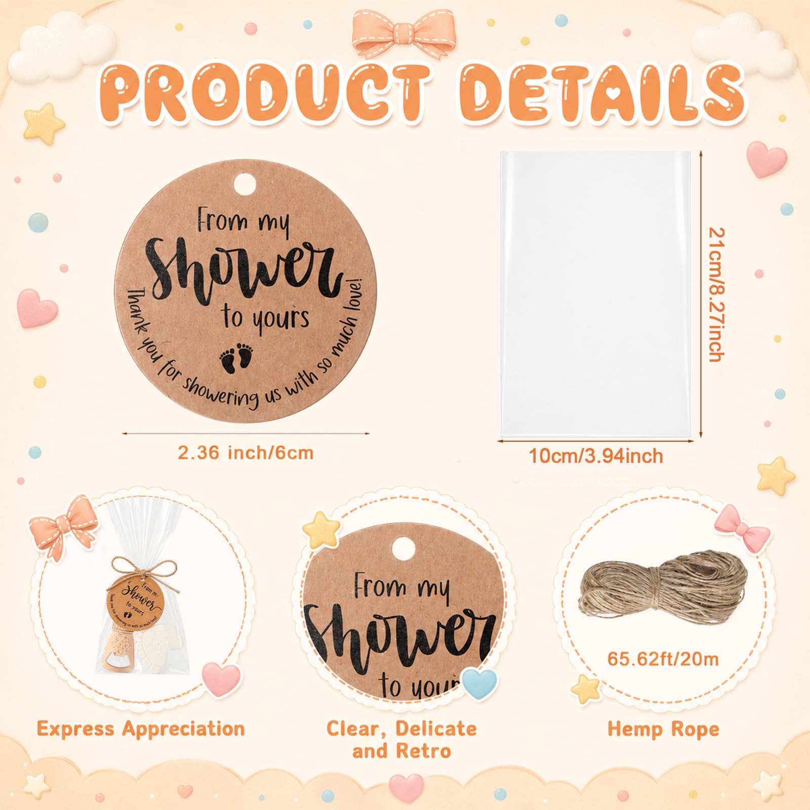 Vesici 25 juegos de recuerdos de baby shower para invitados, mini jabón perfumado hecho a mano con abrebotellas, llaveros y tarjetas de agradecimiento para ducha, revelación de género, regalos de