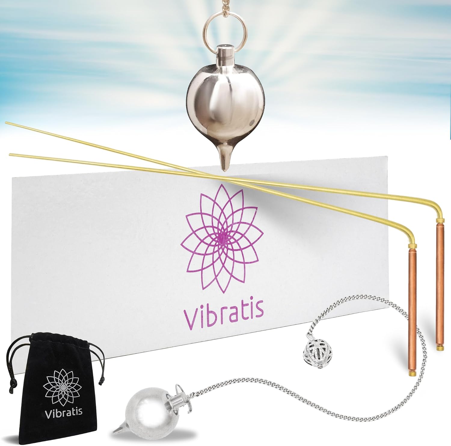 Copper Dowsing Rods with Dowsing Pendulum for Ghost Hunting | Varillas de Radiestesia