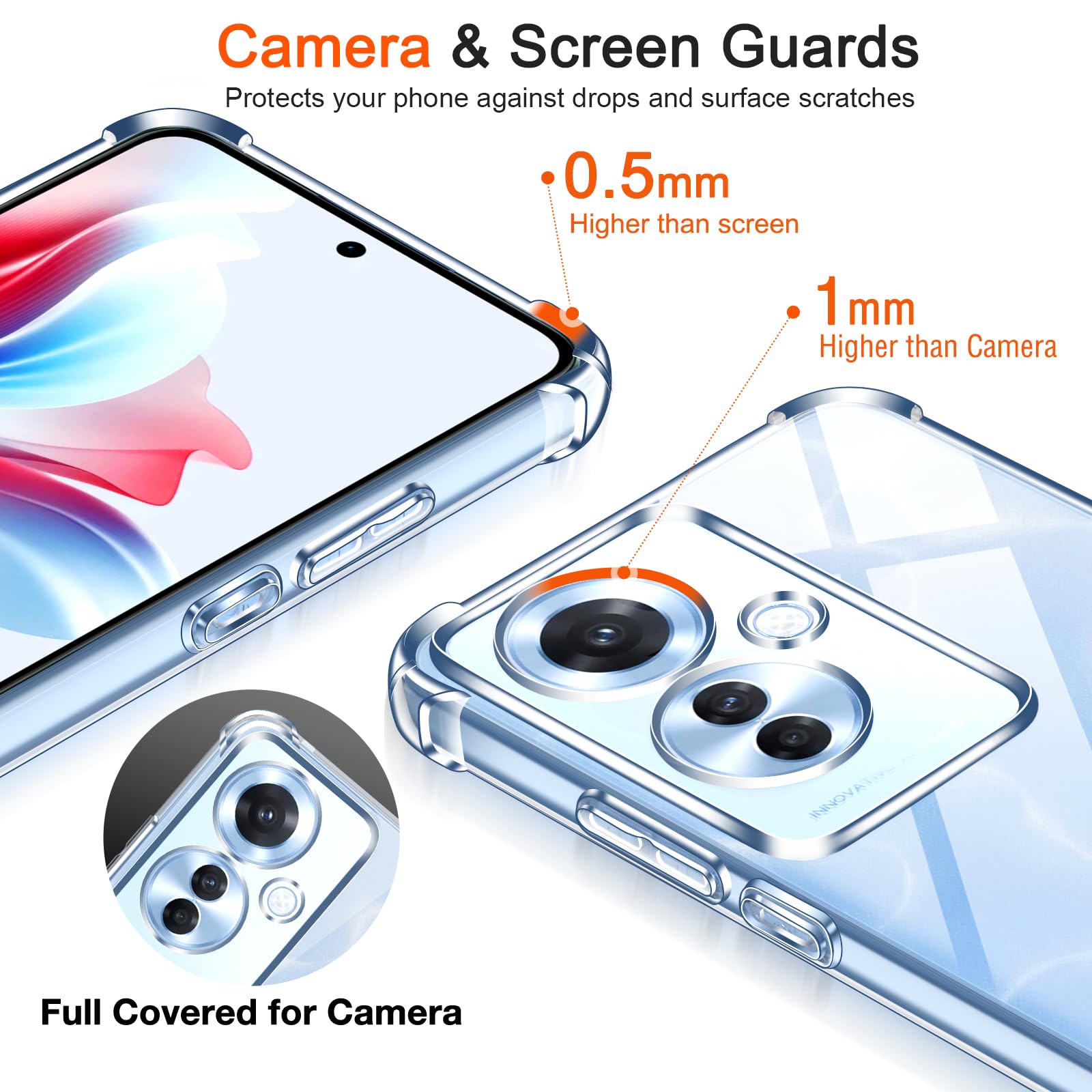 PEIYE Cover per Oppo Reno 11F 5G - Custodia Antiurto in Silicone Morbido con Fodera in Fibra, Resistente agli Urti, Design Elegante Monocromatico, Case, (Nero