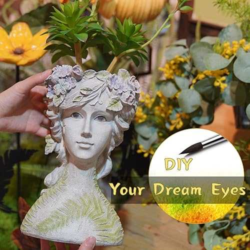 Miniatura 7 de DiliComing Head-Planter Face-Planters Pot - Macetas de flores de 10 pulgadas para exteriores con orificio de drenaje, maceta de cara de flores Head