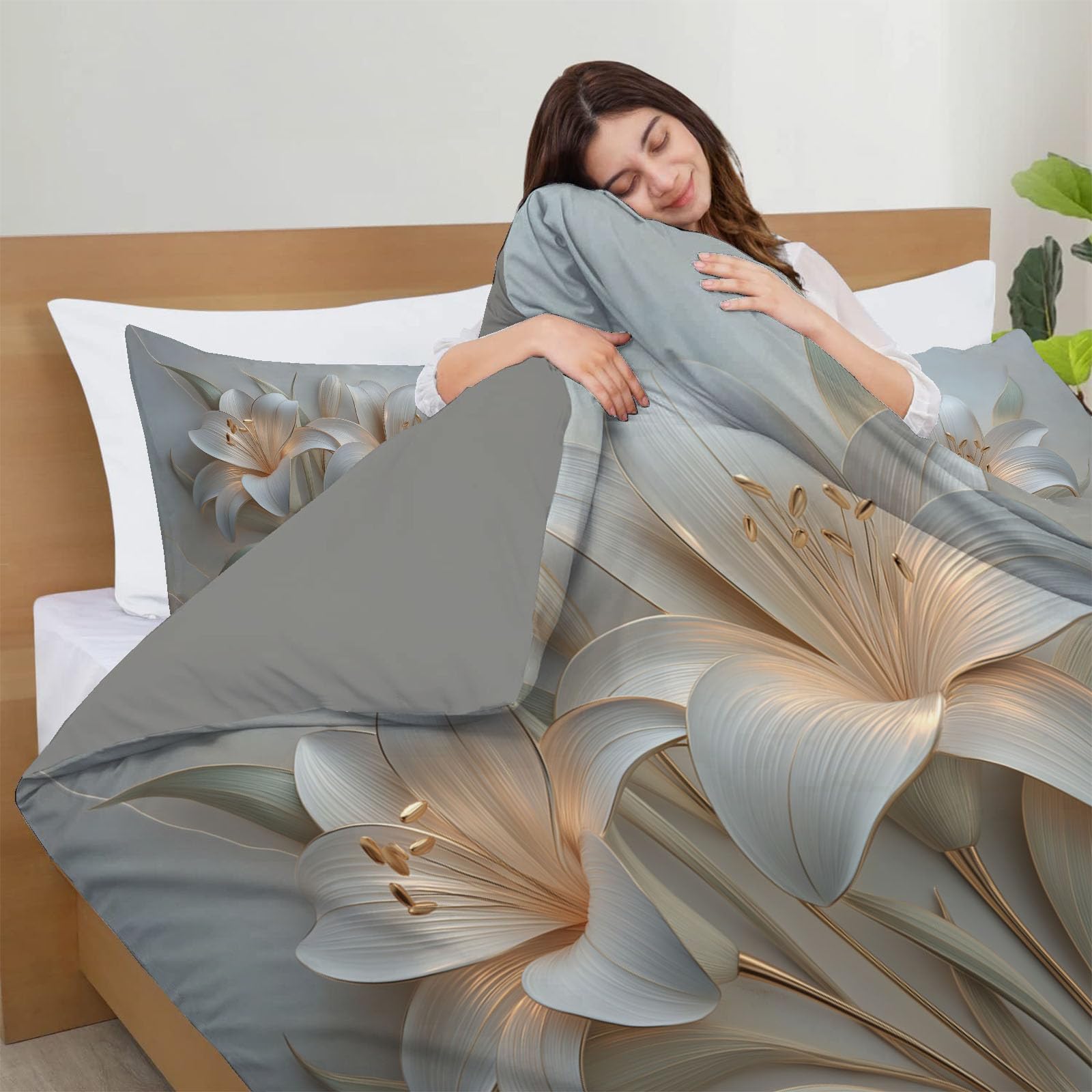 Copripiumino, Set di Biancheria da Letto Microfibra Pezzi, Parure Copri Piumino e Federa 50x75, Copritrapunta con Cerniera