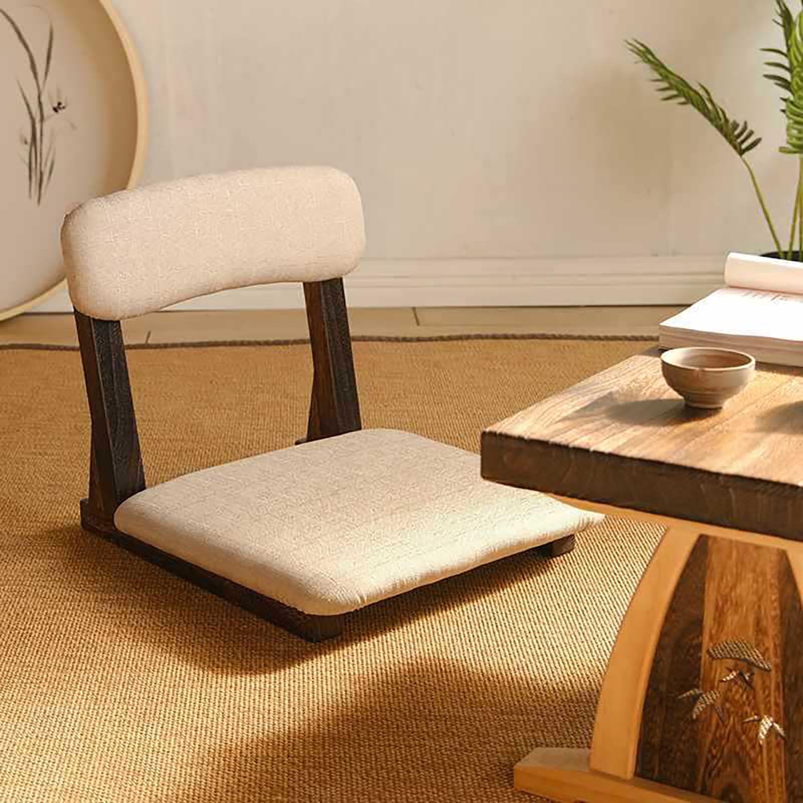 Amazon.com: Japanese Floor Chair with Back Support, Solid Wood