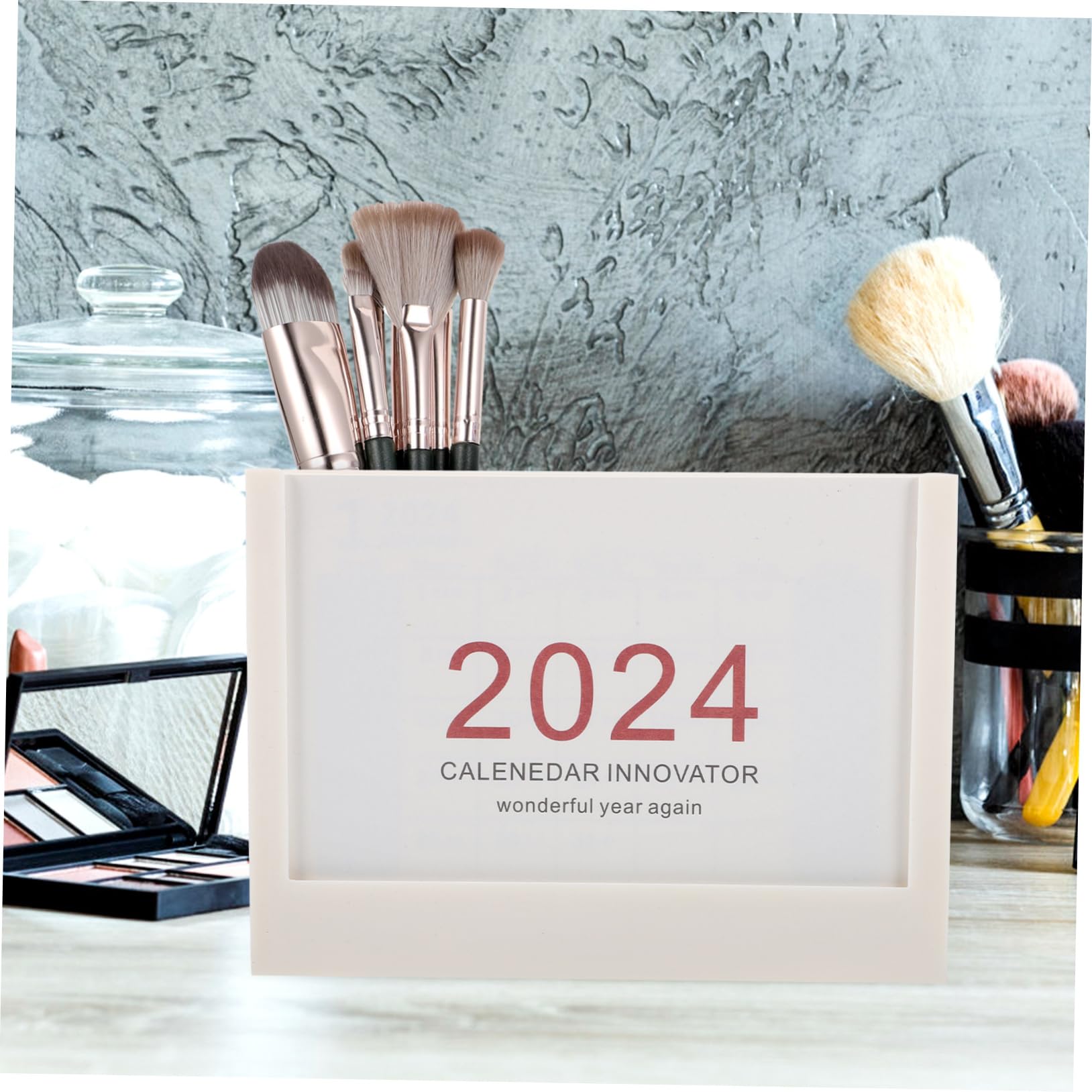TEHAUX 5piezas Portalápices De Plástico Multifuncional Compartimentos Para Oficina y Maquillaje Organizador De Escritorio Soporte Para Lápices y Cepillos De Cosméticos Diseño Moderno