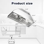 Hotte de portée 30 Hotte de cuisine en acier inoxydable, encastrée/insert 900 CFM Contrôle de la gestuelle/de la tâche, 3 Ventilateur d'échappement de vitesse avec filtre à charbon, cabriolet / cabricot sans conduits & Contrôle de touche, cabriolets / cabrioles, 3