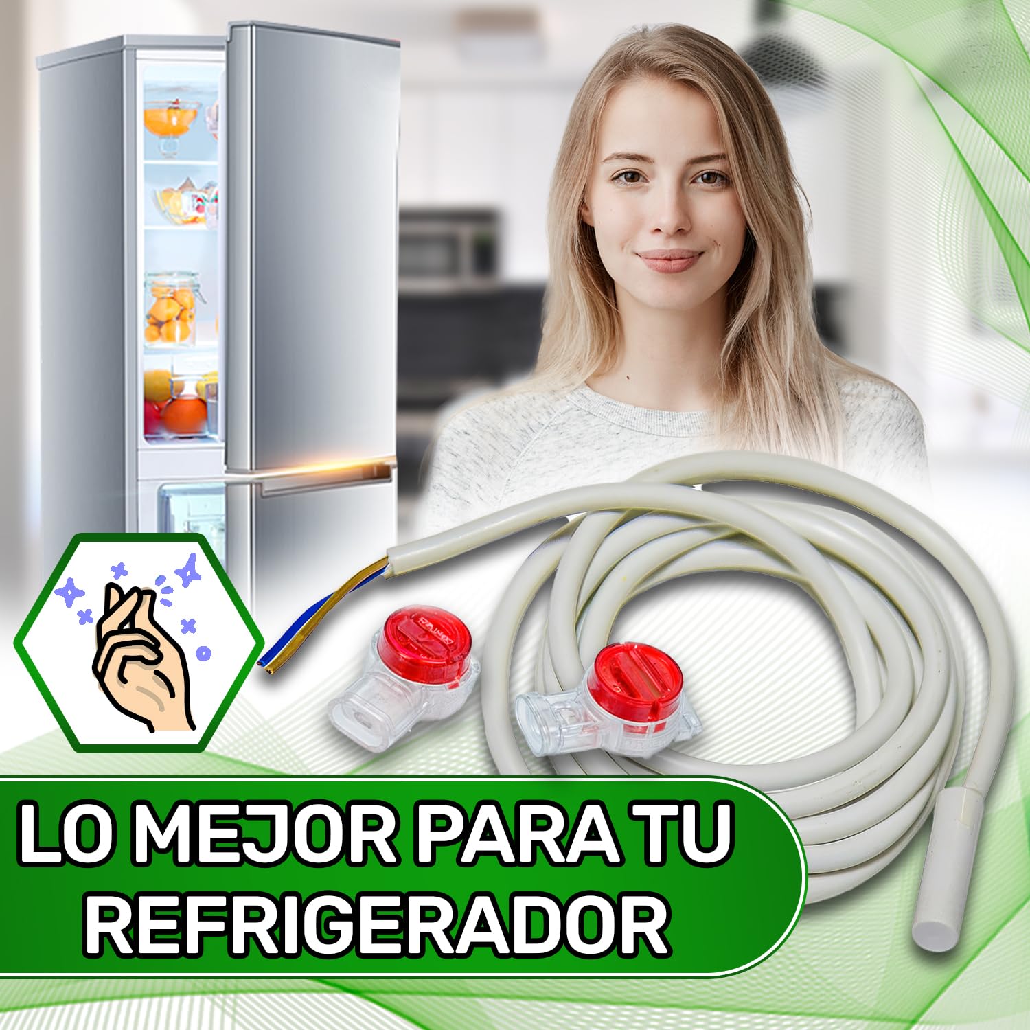 NTC Sensor Temperatura para Frigorífico con el Código Original 694239700 959014200 9590206 959020600 9590088 959008800 9590142 para Liebherr para Miele - Garantía de 5 Años - ONIX TECH