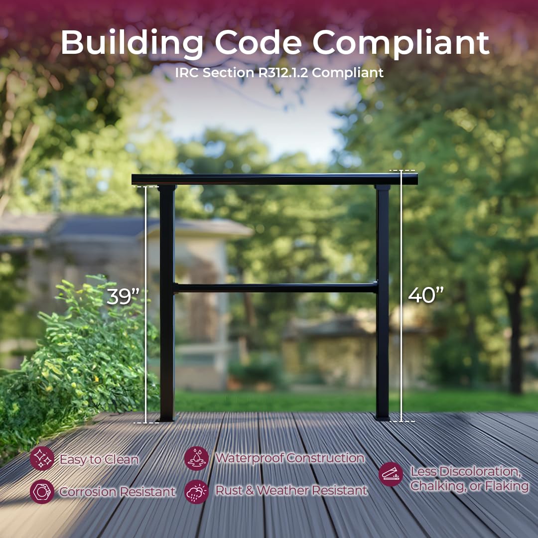 Snapklik.com : CR Fence & Rail Horizontal Metal Deck Railing, 4ft Wide ...