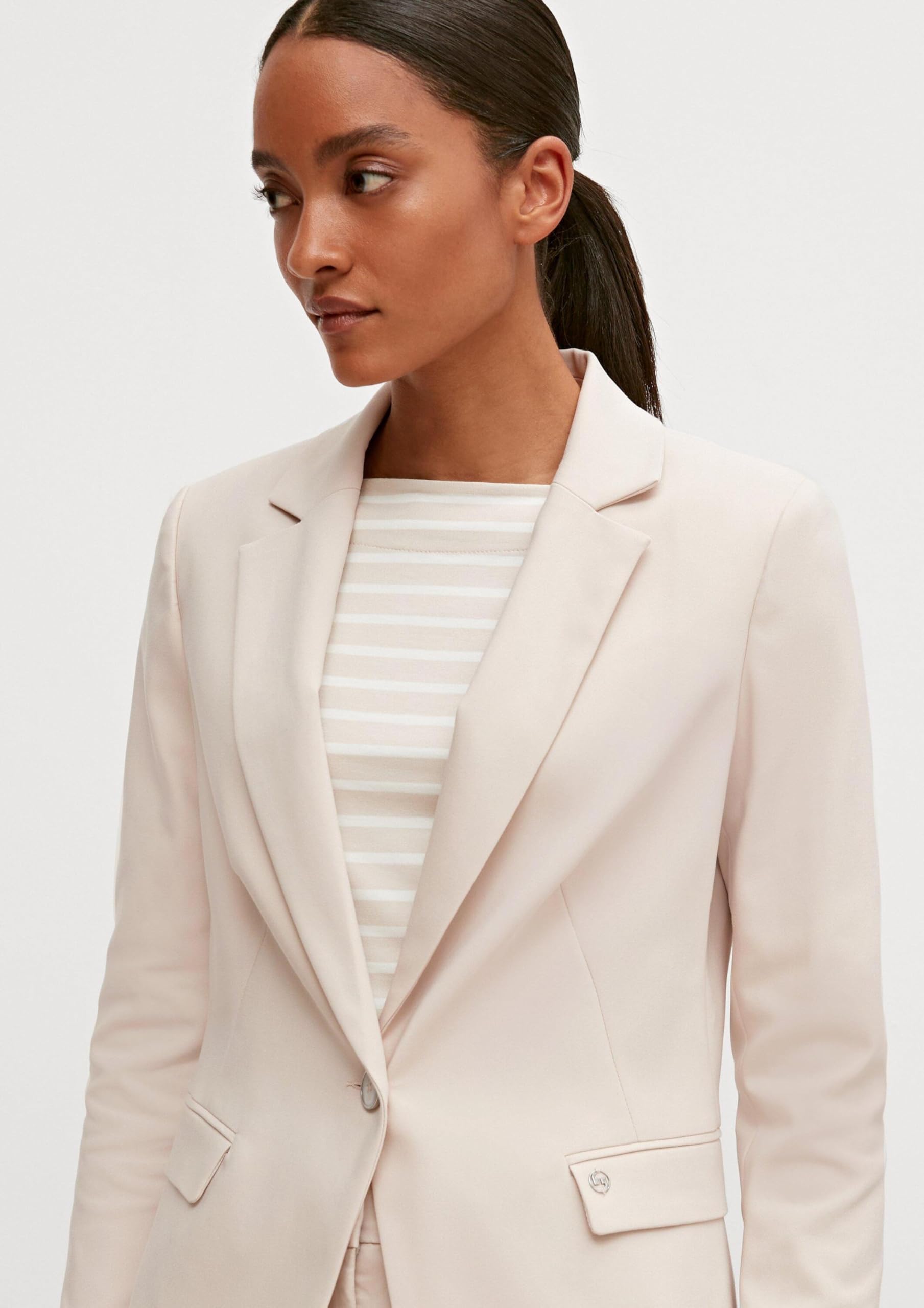 Comma Taillierter Blazer aus Baumwollmix