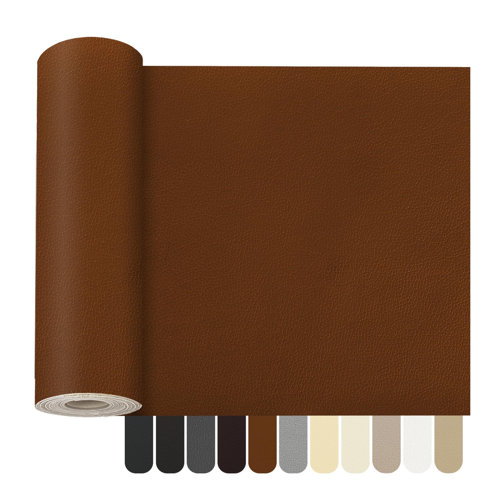 ocepor self adhesive leather repair patch, 36 x 90 inch leather repair tape, leather patches for furniture, vinyl leather repair kit for couches, boat seats, furniture, cars(light brown)