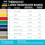 TheraBand Resistance Band Set, Professional Latex Elastic Bands for Upper & Lower Body & Core Exercise,Yellow & Red & Green