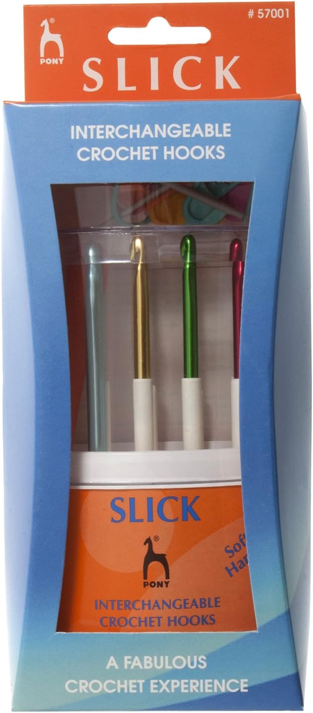Pony Crochet Hooks Slick Anodised Aluminium Interchangeable Assorted ...