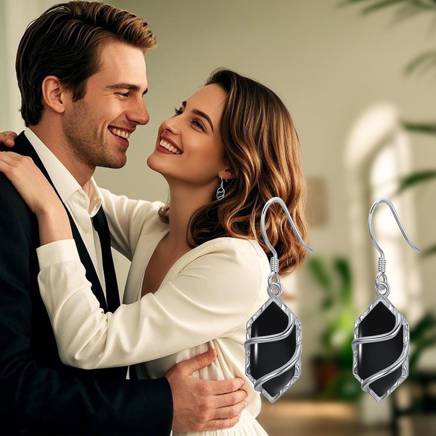 925 Sterling Silver Earrings for Women Hexagon Gemstone Drop Dangle Earrings Fine Jewelry Birthday Valentine's Day Gifts for Women Her - Image 3