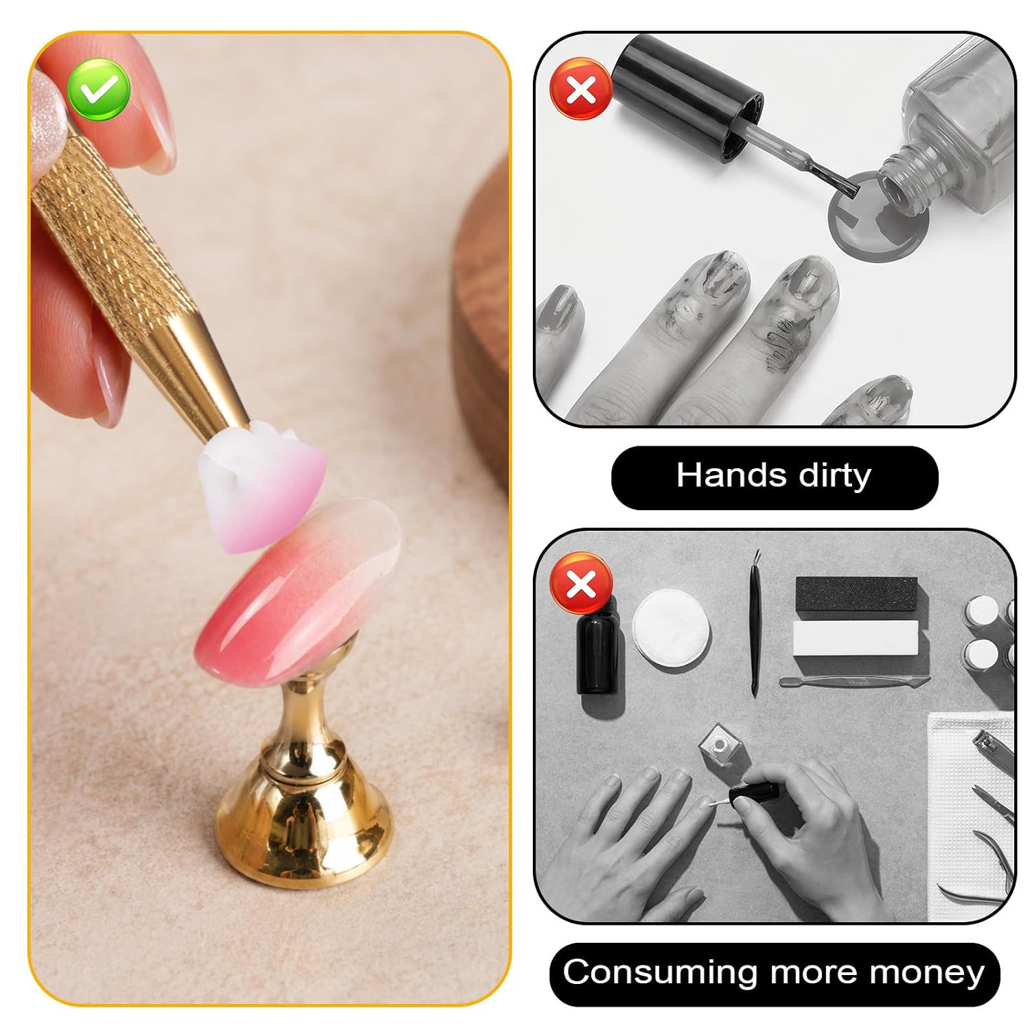 200 PCS Nail Sponges for Ombré, Soft Nails Art Sponge with Grabbing Pen Reusable Nails Sponges Professional Manicure Nail Art Tools Accessories Supplies for Home and Salon Use