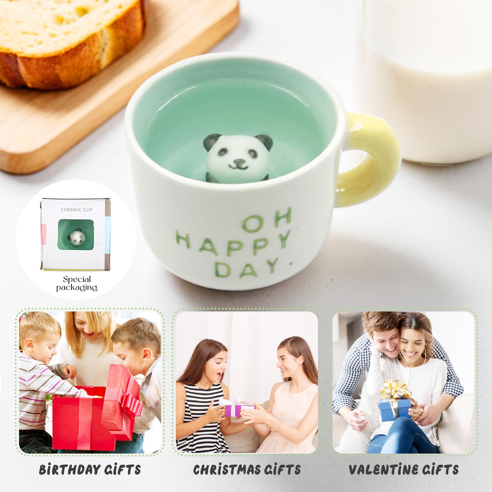 Moonworks® Tazza da caffè Panda con scritta in lingua tedesca Ich Deins Du Meins Wir eins (lingua italiana non garantita), idea regalo per amici, amici, in ceramica, colore rosso bordeaux
