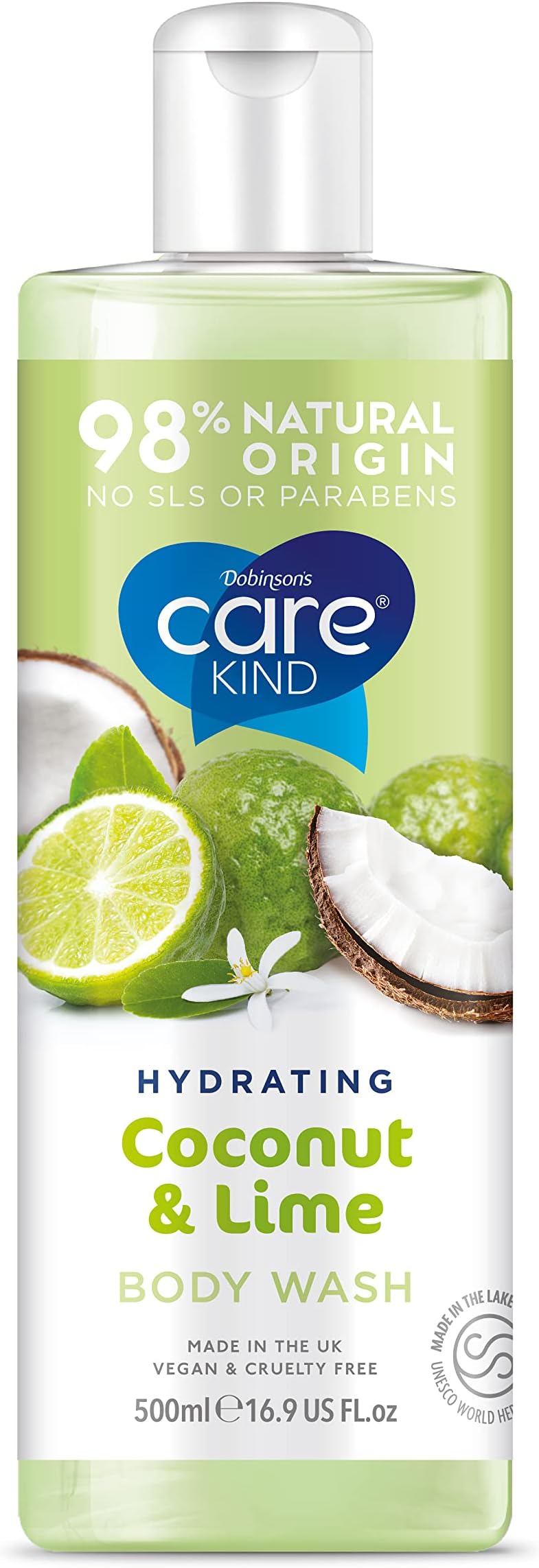 Shower Gel from Care Kind, 98% Natural Body Wash Calming, Cruelty Free, No SLS or Parabens, original nature bathing cleanser Vegan in source faith 500 ml