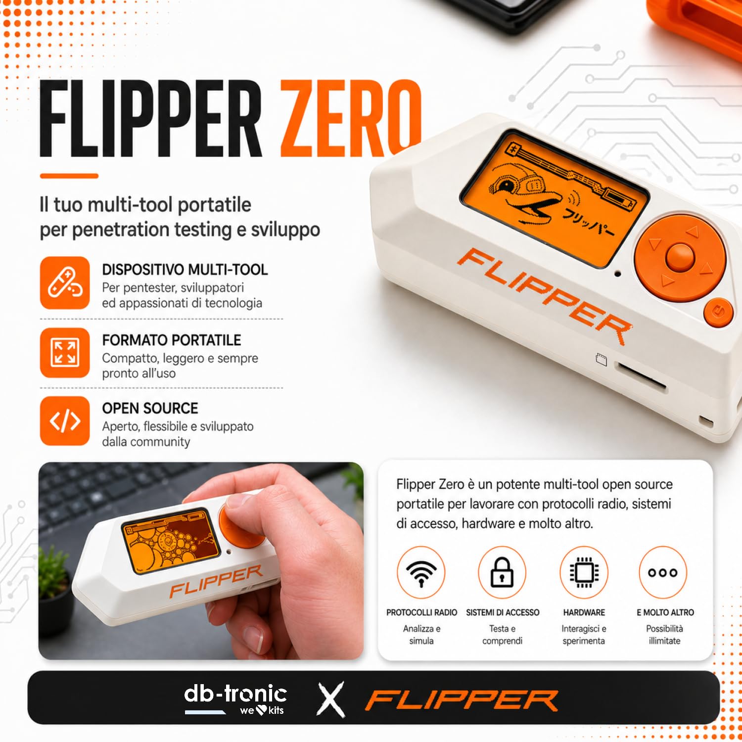 Flipper Zero Starter Set completo | Flipper Zero | Scheda WiFi | Custodia in silicone | Scheda di memoria da 64 GB | Lettore di schede USB