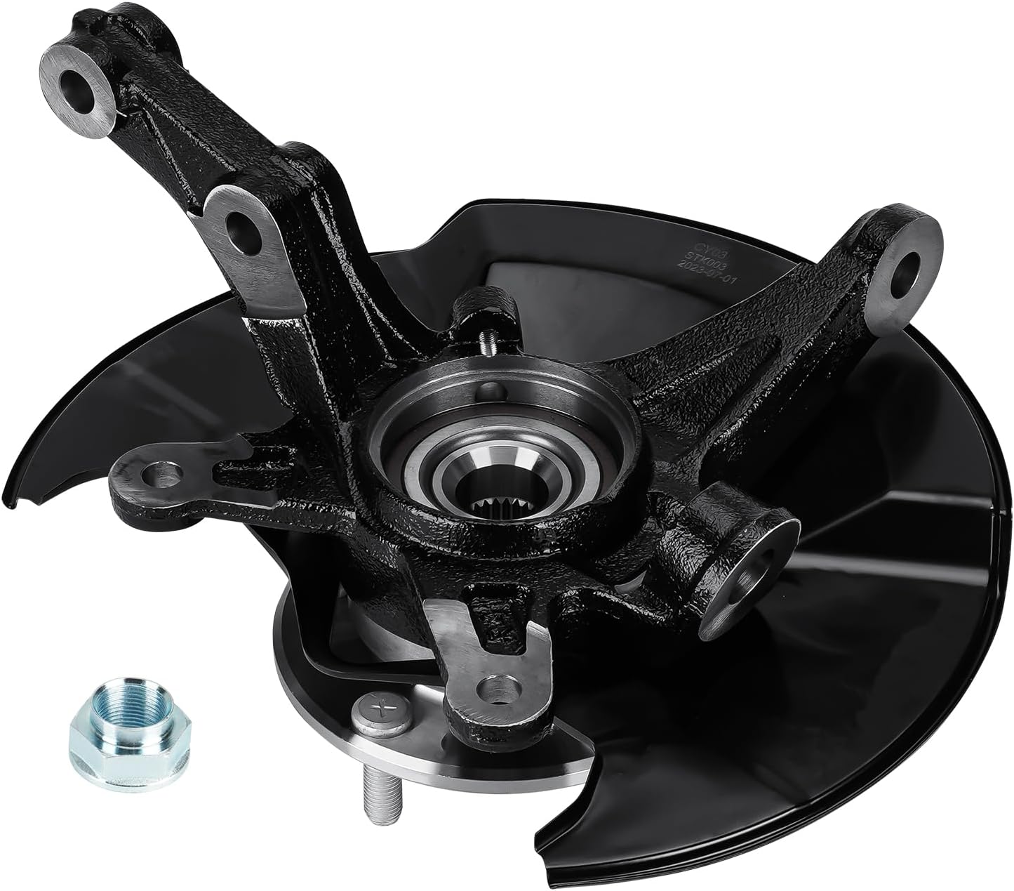 Front Right Steering Knuckle & Wheel Bearing Hub Assembly Fit for Honda Civic 2006-2011 1.3L 1.8L(without Si Model, Not fit 2.0L) Replace for 698451 698-451 44300SNA952 44300TR0951 Passenger Side Right Steering Knuckle Assembly