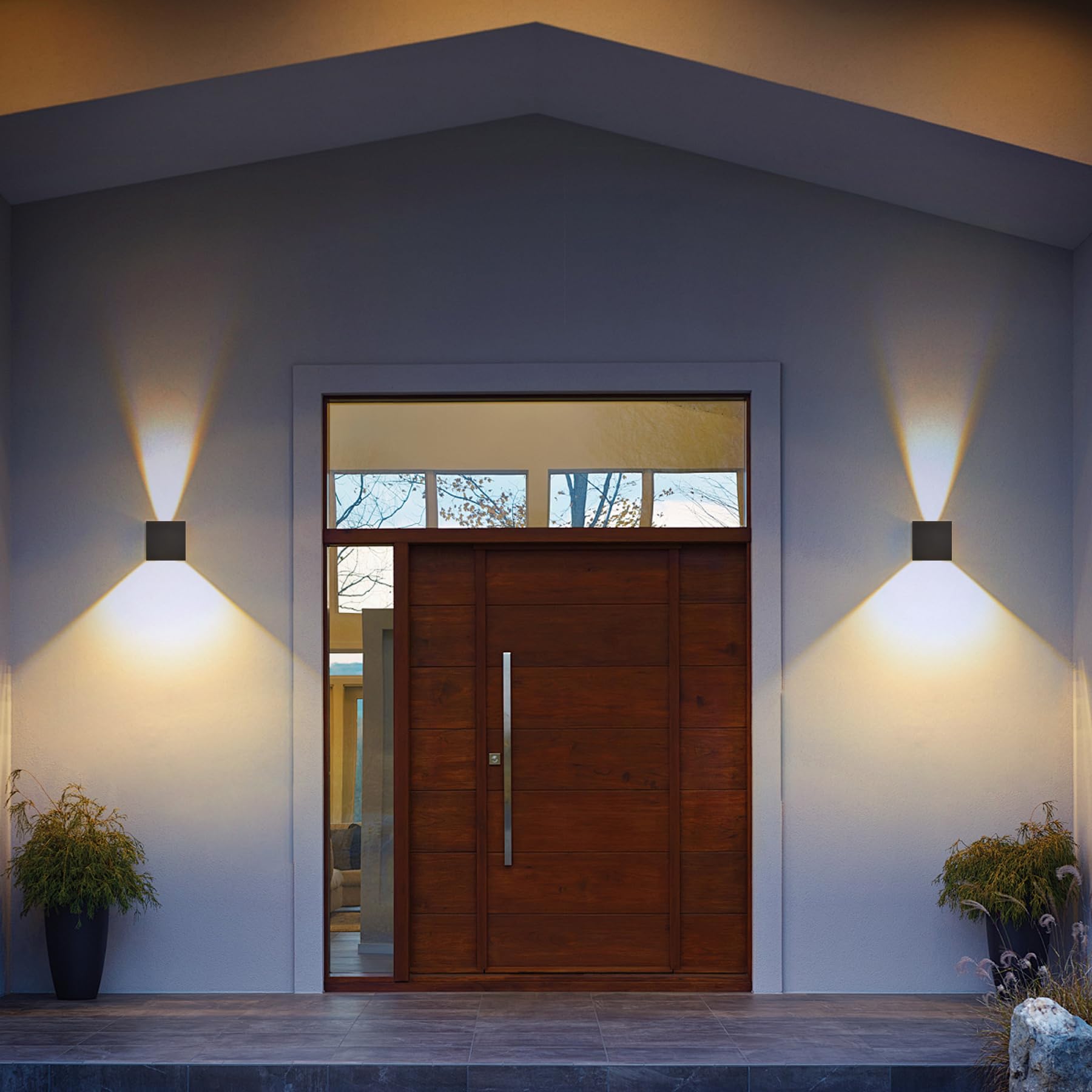 SANSHI Applique da Parete LED Interno Esterno 12W,Moderno Angolo Regolabile del Fascio su e giù Lampada da Parete Bianco Caldo 3000K,IP65 Impermeabile in Alluminio Lampada a Muro per Giardino,Nero