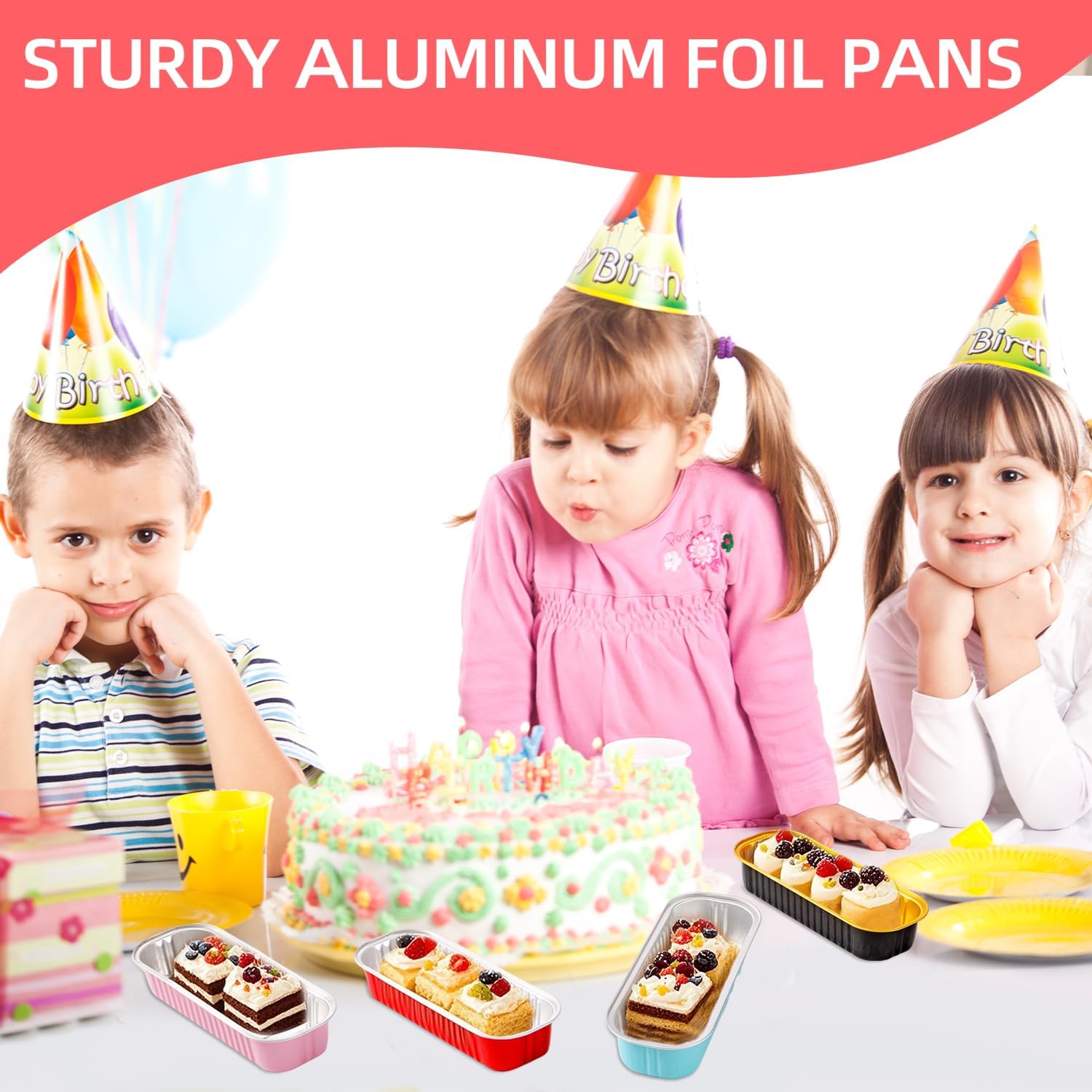 Mini Loaf Pans with Lids and Spoons Sealing Sticker,120 Pcs 6.8oz Cake Pans for Baking Disposable Aluminum Foil Christmas Cake Pan (mixed) - Image 7