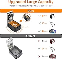 Vista 2 de Caja de bloqueo de llave de capacidad extra grande UPGRADE, caja de bloqueo de llave montada en la pared resistente a la intemperie para llaves