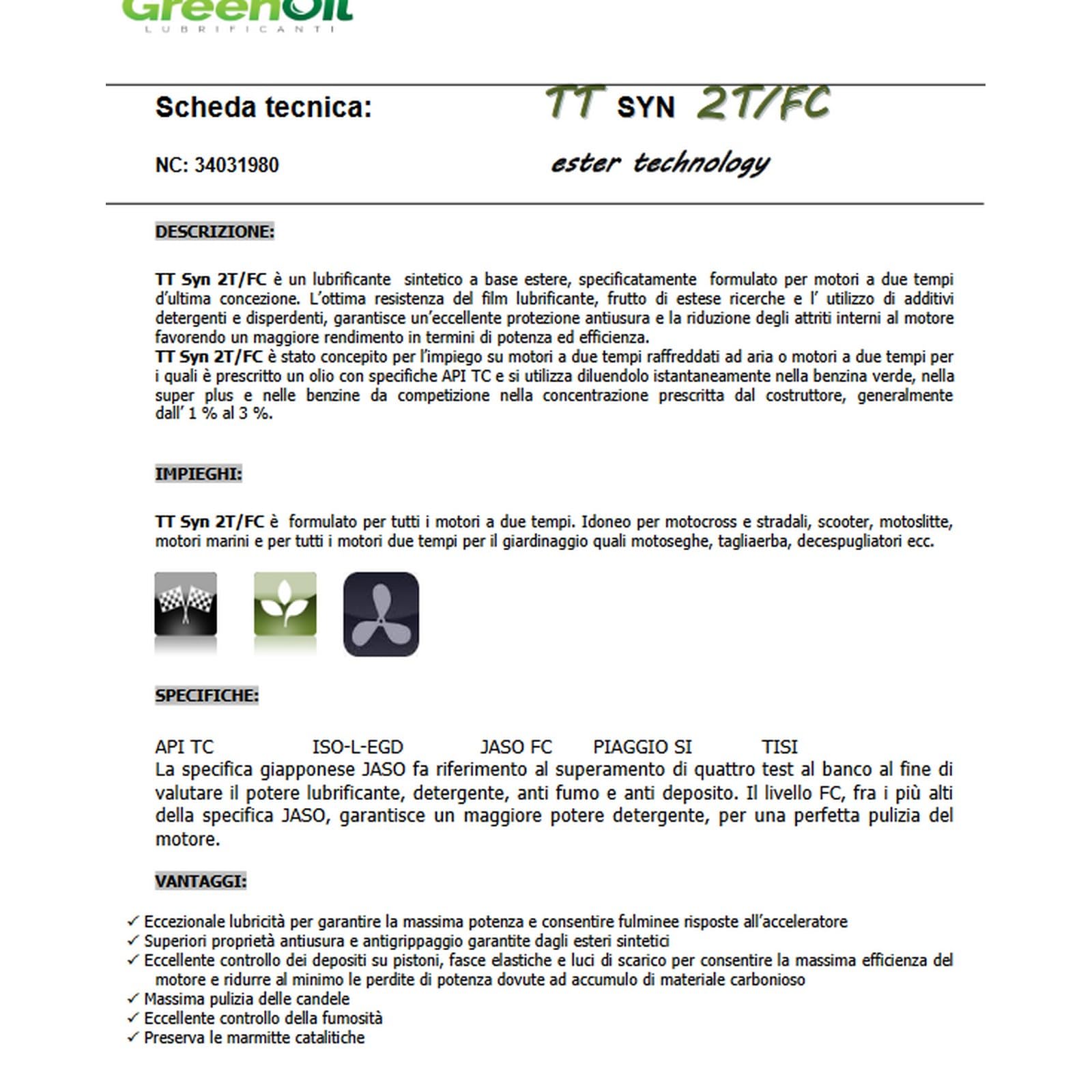 Olio per Miscela 2 Tempi 100% Sintetico Better 2 Synt 1 Lt con dosatore