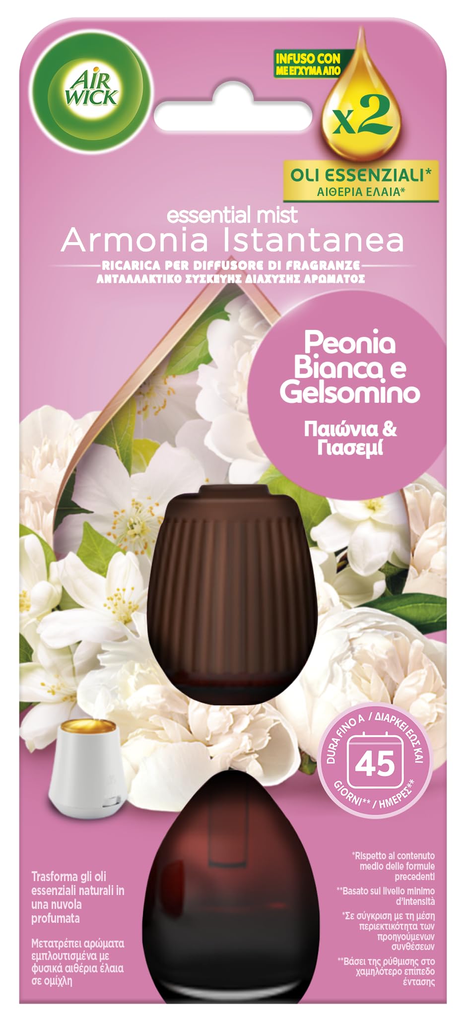 Airwick Instant Harmony Essential Oil Diffuser Refills for Fragrance Essential Oil Diffuser for Peony Jasmine Scent Environments (6 Pack) Home & Kitchen