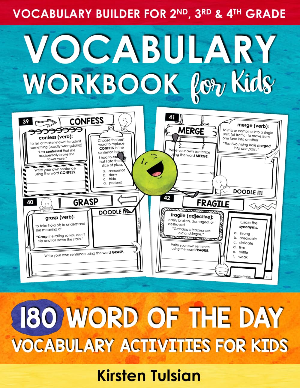 Vocabulary Workbook for Kids: 180 Word of the Day Builder Activities for 2nd, 3rd, 4th Grade - Fun Doodle Pages