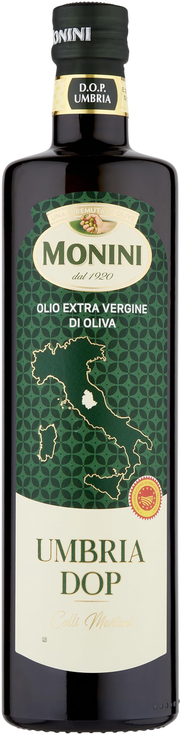 Monini Olio Extra Vergine di Oliva D.O.P. Umbria, Gusto Deciso e Retrogusto Legnoso, Pacco Da 6 X 750 Ml