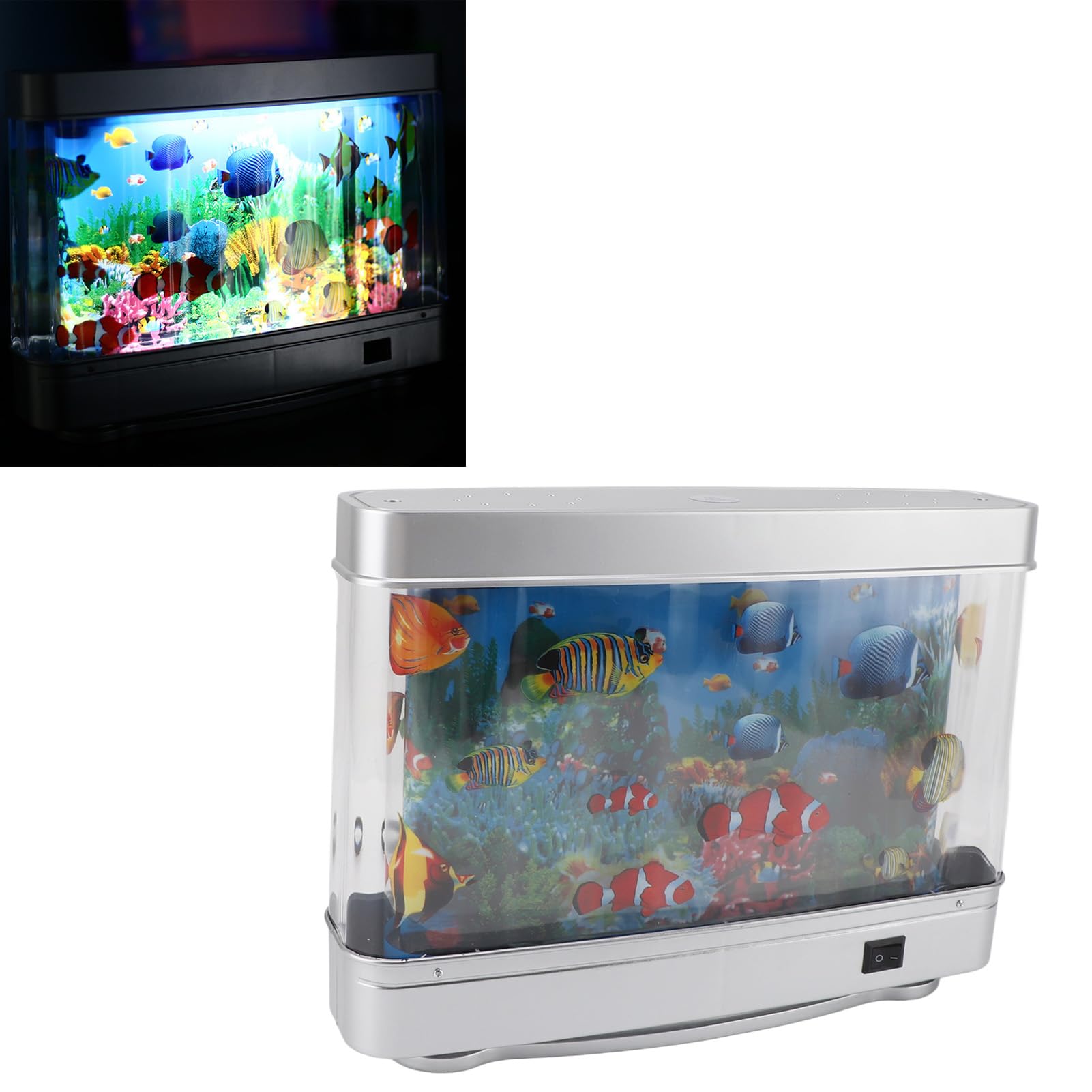 ciciglow Künstliches Aquarium, Dekorative Lampe mit Weißem Licht und Tastensteuerung für Kinder