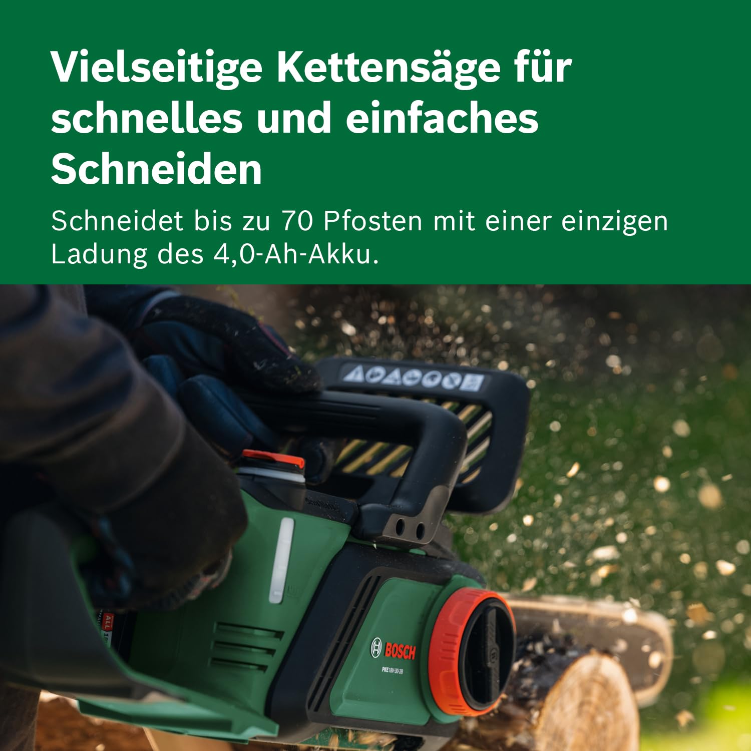 Bosch Akku-Kettensäge PKE18V-30-28 (ohne Akku/Ladegerät)