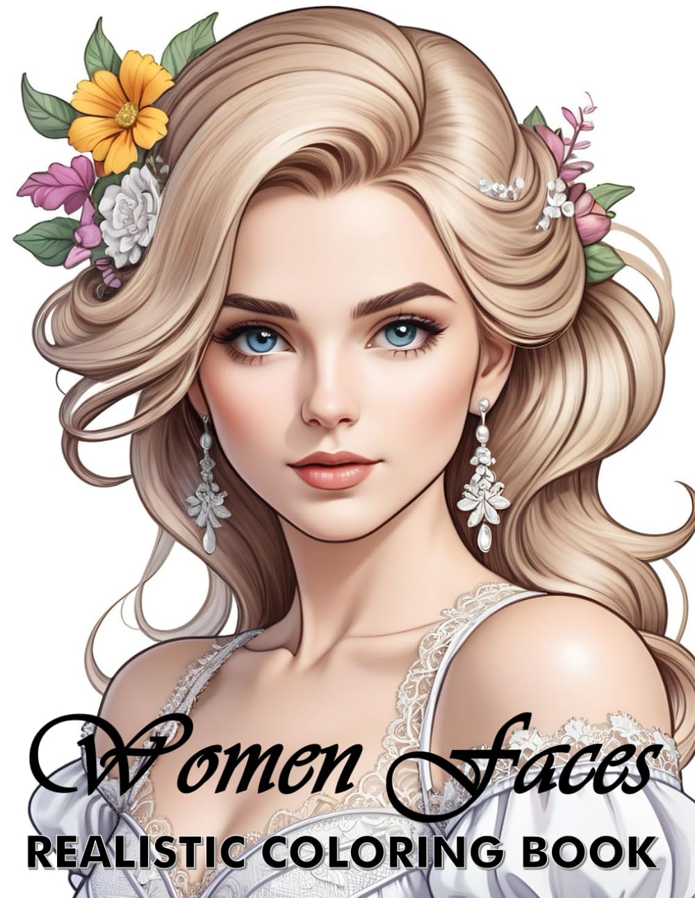 Realistic Coloring Book Of Women Faces: Grayscale Portraits Of Beautiful Women | Timeless Beauty With Stunning Vintage And Modern Hairstyles And ... | Gift For Mom Dad Have Christmas Birthday