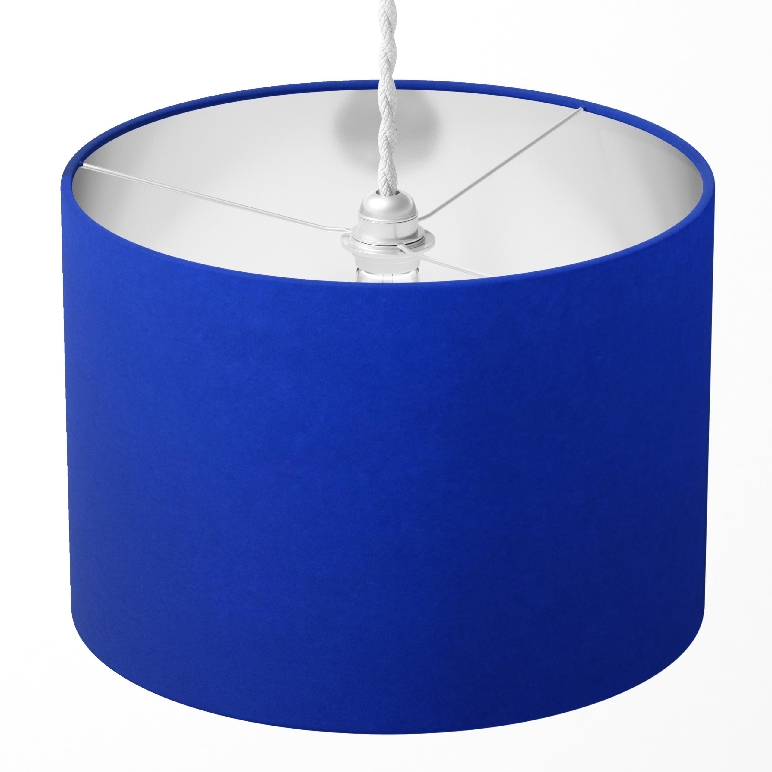 Blue Lampshade, Royal Blue Lamp Shade, Cobalt Blue Lampshade, Handmade Cotton Fabric Bespoke Custom Traditional Table Floor Ceiling Pendant Standard Bedroom Drum Lampshade Home Decor Accessory Gift