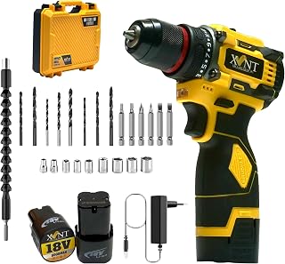 XLNT 18V Brushless Cordless Drill Driver Set | 35-45Nm Torque, 0-1500 RPM, 10mm Chuck | 2×18V Li-Ion Batteries, Fast Charg... Price In India