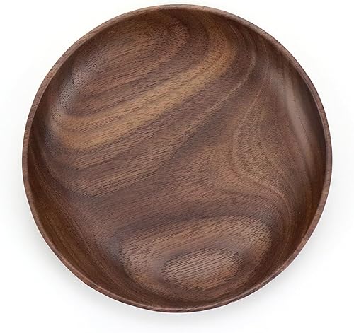 Miniatura 4 de LC LICTOP Platos de madera de 130mm5.12" Platos redondos de madera de nogal para platos, aperitivos, postres