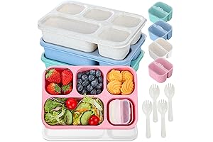 Adults Lunch Box Reusable Food Containers with Utensils 1300 ml Eco-Friendly Bento...