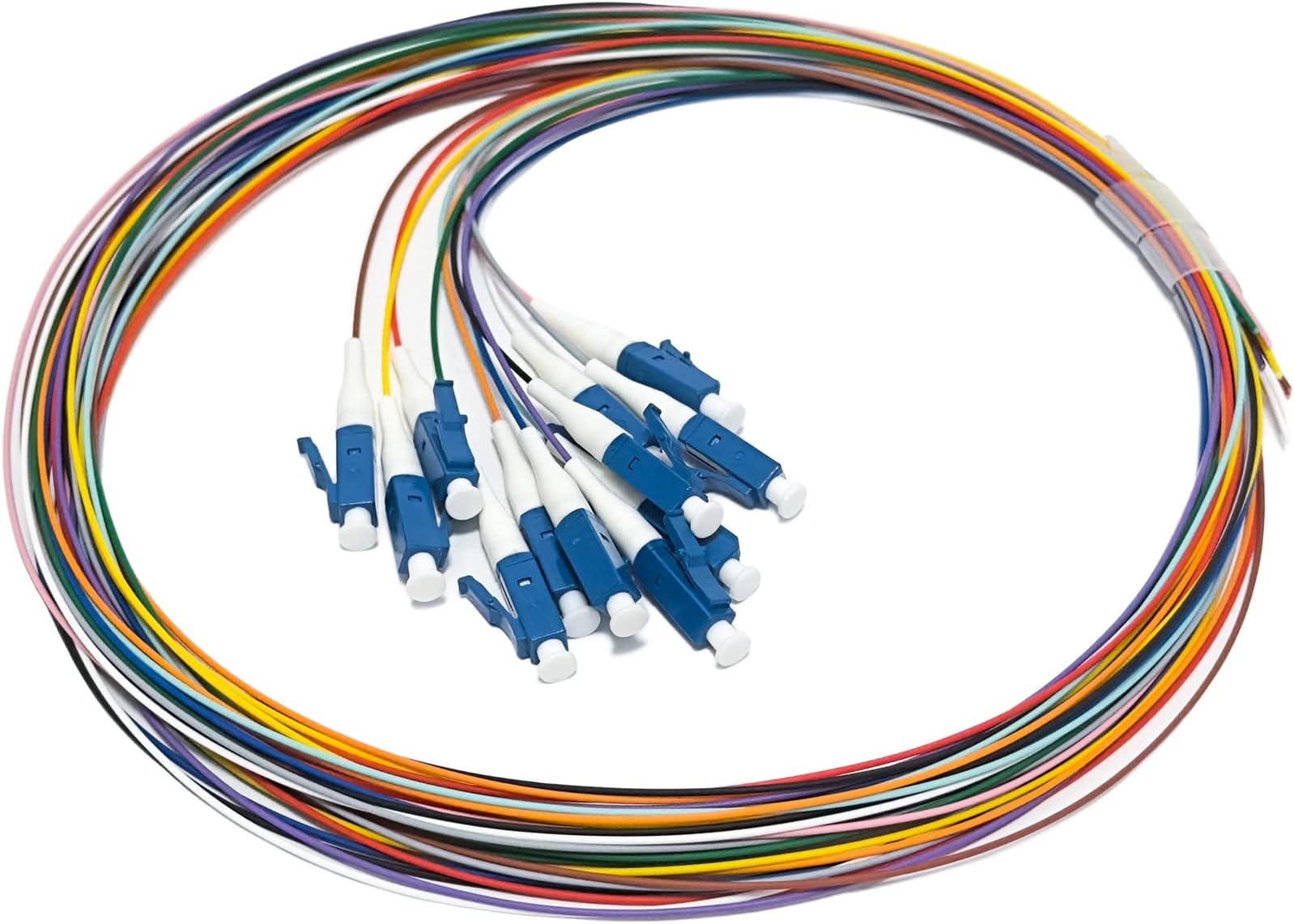 12 Strand Singlemode 9/125 LC-UPC Fiber Pigtail, Fiber Optic Pigtail, 1.5 Meters LC Cable