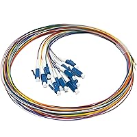 Vista 19 de 1.5m (5ft) LC UPC 12 fibras OS2 monomodo manojo fibra óptica coleta, SingleMode 9/125 LC-UPC fibra Pigtail