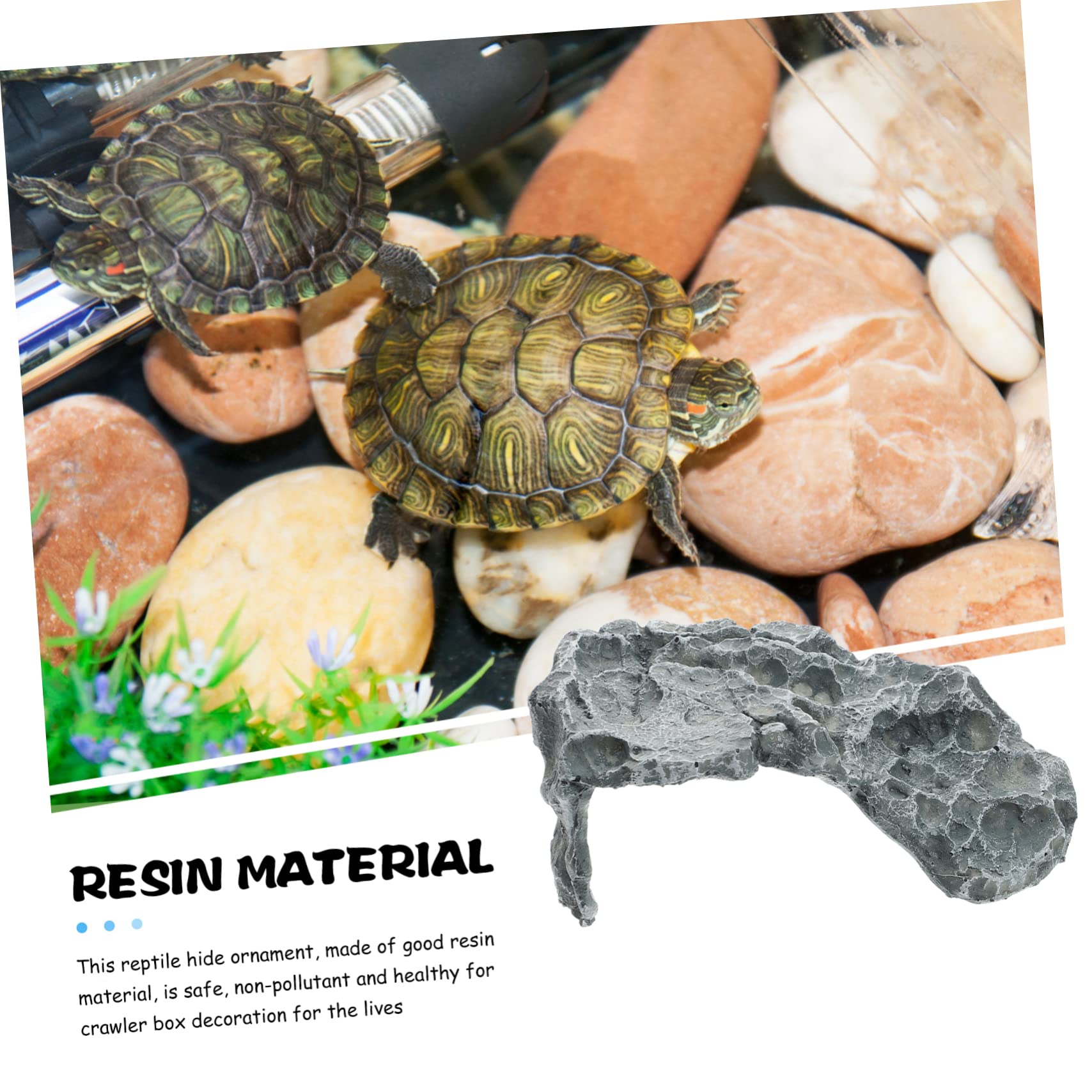 Housoutil Plataforma de Asoleamiento para Tortugas Pequeñas y Reptiles Material de Resina Cómoda para Terrario y Acuario Decorativo para Hábitat de Tortugas