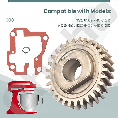 Miniatura 5 de Ohoho Paquete de 2 engranajes helicoidales 9706529 AP3594375 W11086780 – Compatible con KitchenAid/Whirlpool 5QT y 6QT Stand Mixer – Compatible con