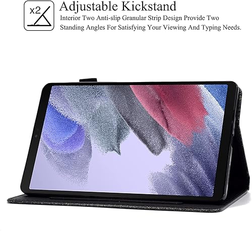 Miniatura 5 de REASUN Funda para Galaxy Tab A7 Lite de 8.7 pulgadas, piel sintética de alta calidad con ranuras para tarjetas, funda con soporte multiángulo para