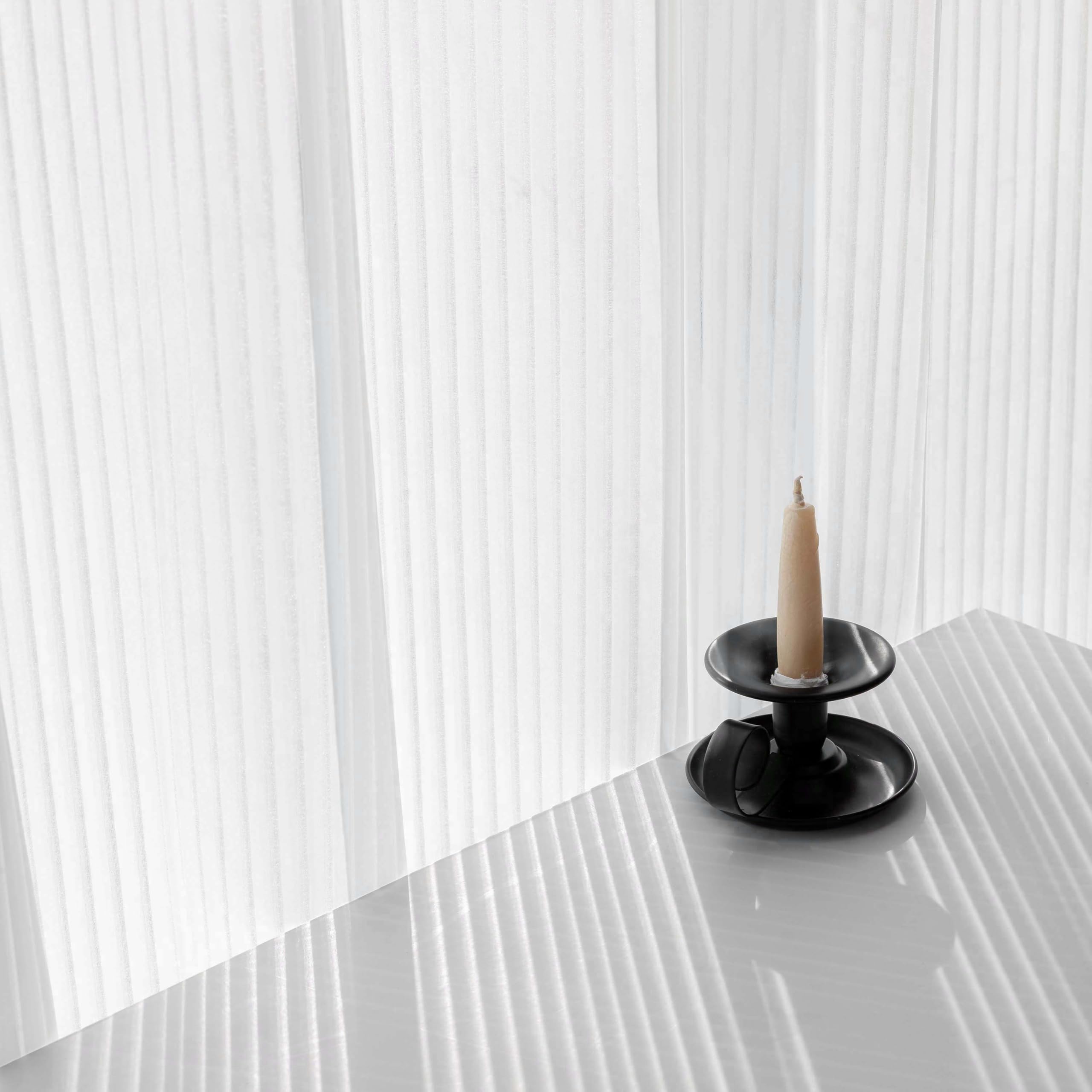 Demetex Striped White Net Curtains 2 Panels for Windows With Rod Pocket - Sheer Voile for Bedroom Living Room Dining Room 137 x 213 cm - Image 4