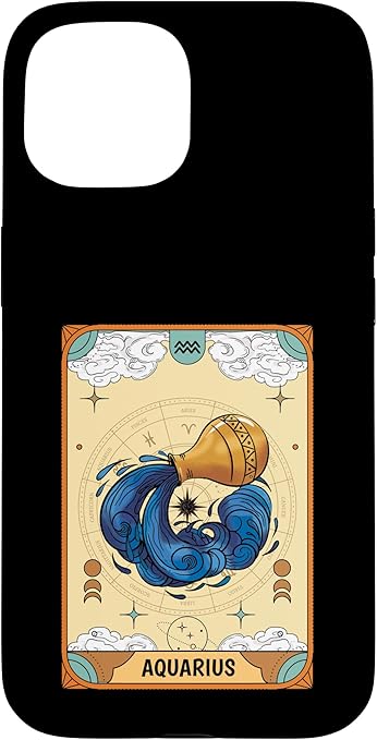 Aquarius Horoscope Tarot Card Zodiac Symbol Aquarius Case for iPhone 15