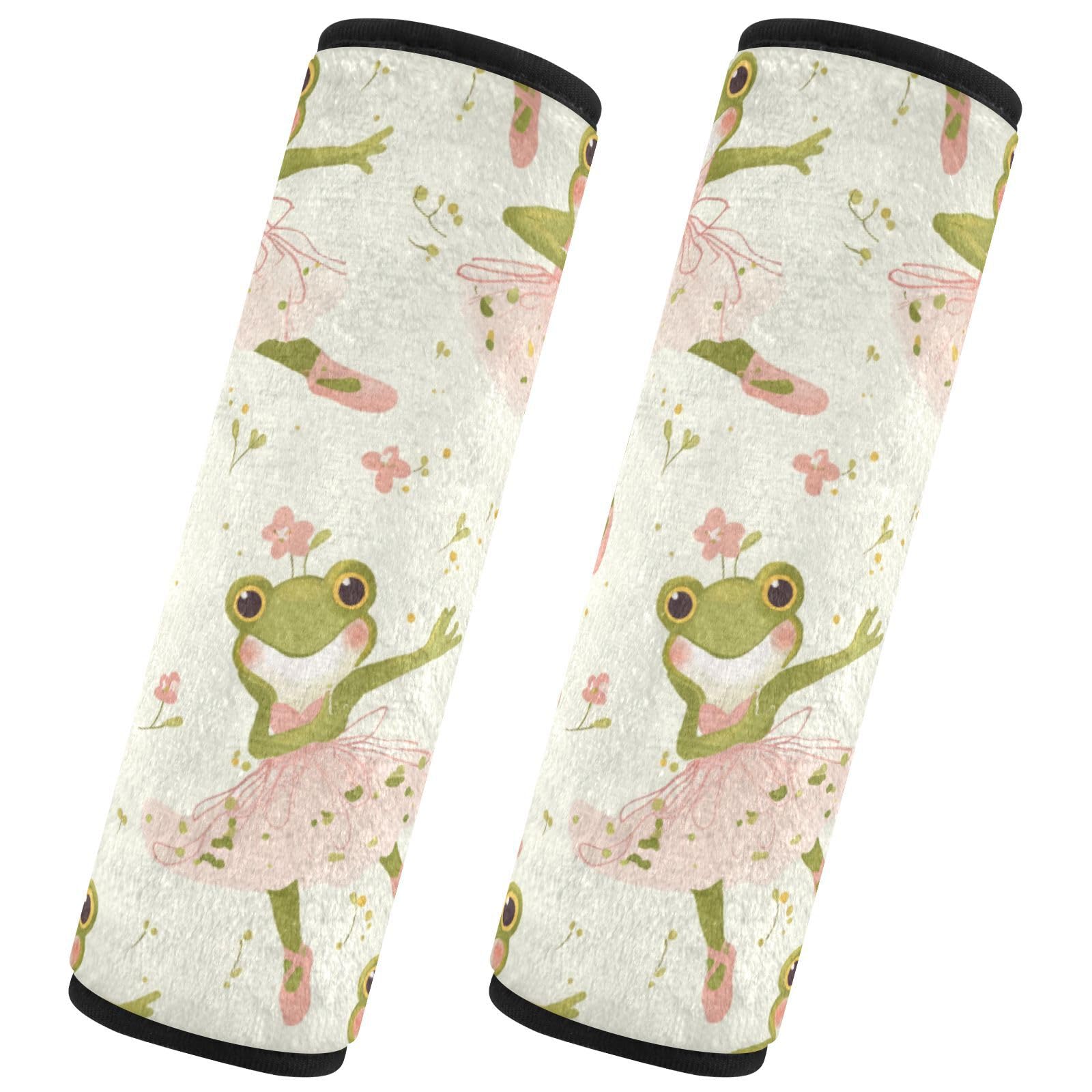Seat Belt Covers 2 Pack Frog Car Seat Strap Covers Super Soft Ballerina Car Seat Neck Cover for Boys Girls Adults Babies S